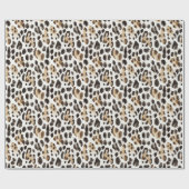 Creme Schwarz Braun Leopard Tier Geburtstag Geschenkpapier (Flach)