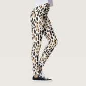 Creme Schwarz Braun Leopard Tier Leggings (Rechts)