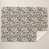 Creme Schwarz Braun Leopard Tier   Sherpadecke (Vorderseite (Horizontal))