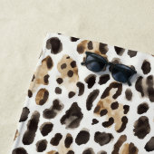 Creme Schwarz Braun Leopard Tier Strandtuch (Beispiel)