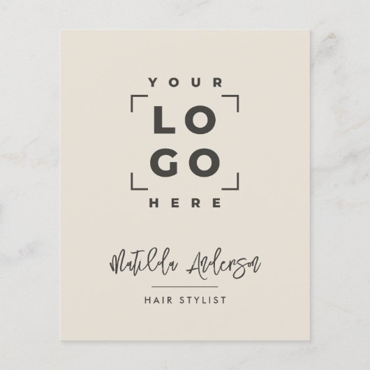 Creme schwarz elegant moderne mädchenhafte Preis Q Flyer (Hinten)