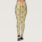 Creme, Schwarz und Gold Abstrakt Leggings (Rückseite)