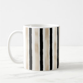 Creme Schwarz Weiß Streifen Kaffeetasse