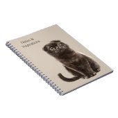 Creme Schwarze Katze   Notizblock (Rechte Seite)