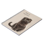 Creme Schwarze Katze   Notizblock (Linke Seite)