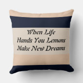 Creme/schwarzer dicker Streifen Reversible Pillow Kissen (Rückseite)