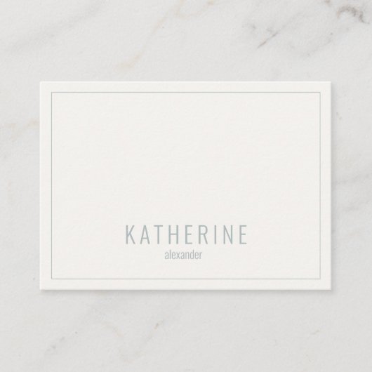 Creme & Seafoam Einfache Visitenkarte (Vorderseite)