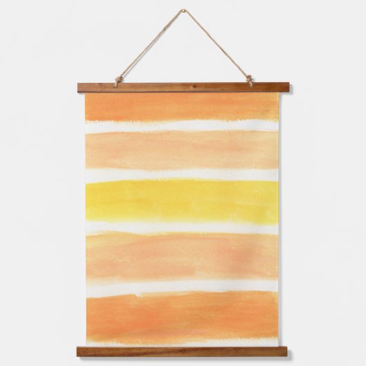 Creme Sickle Streifen Wandteppich Mit Holzrahmen (Vorderseite)