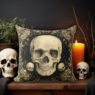Creme Skull Design Kissen