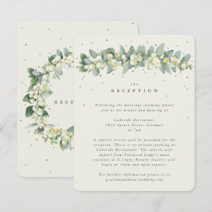 Creme Snowberry+Eucalyptus Garland Empfang Begleitkarte