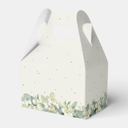 Creme Snowberry+Eucalyptus Winter Brautparty Geschenkschachtel (Rückseite)