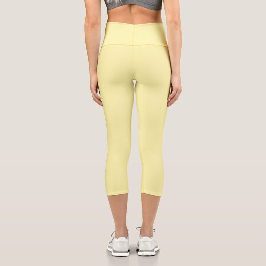 Creme Solid Color Capri Leggings (Rückseite)