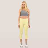 Creme Solid Color Capri Leggings (Vorderseite)