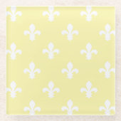 Creme Southern Hütte Fleur de Lys Glass Untersetze Glasuntersetzer (Vorderseite)