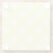 Creme Southern Hütte Fleur de Lys Glass Untersetze Glasuntersetzer (Rückseite)