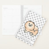 Creme Spitz Niedlich Cartoon Dog & Custom Text Planer (Anzeige)