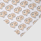 Creme Spitz Niedlich Cartoon Dog Muster Seidenpapier (Ausschnitt)