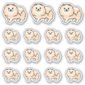 Creme Spitz Niedlich Cartoon Hunde Aufkleber (Vorderseite)