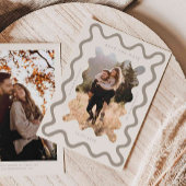 Creme Squiggly Wavy Frame Wedding Save The Date