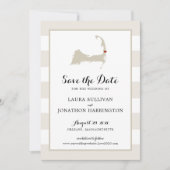 Creme Streifen Orleans Cape Cod Save the Date (Vorderseite)
