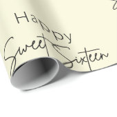 Creme Sweet 16 Personalisiert Geburtstag Geschenkpapier (Rolleneckpunkt)