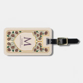 Creme Sword Shield Mittelalterliche Fantasie Monog Gepäckanhänger (Vorderseite horizontal)