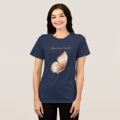 Creme-Tan-Boho-Schmetterling Tri-Blend Shirt (Vorderseite voll)