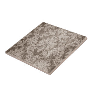Creme, Tan-Damask Fliese