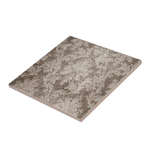 Creme, Tan-Damask Fliese (Seite)