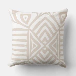 Creme tan Tribal Maze Mud Tuch Muster Afrikanisch Kissen