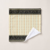 Creme, Taupe, Blau Badhandtuch Set (Waschlappen)