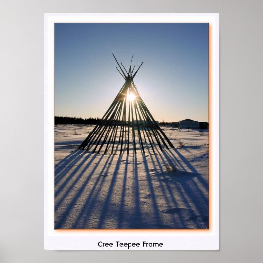 Creme Teepee Frame Poster (Vorne)