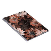 Creme, Teracote-Blume auf dunkelbraunem Hintergrun Notizblock (Rechte Seite)