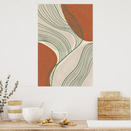 Creme Terracotta Abstrakt Print Poster