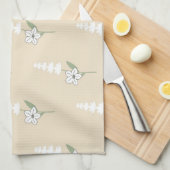 Creme Tropical Floral Frühjahr Sommer Geschirrtuch (Viertel Falte)