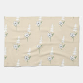 Creme Tropical Floral Frühjahr Sommer Geschirrtuch (Horizontal)