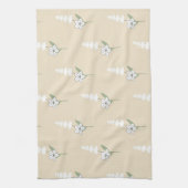 Creme Tropical Floral Frühjahr Sommer Geschirrtuch (Vertikal)