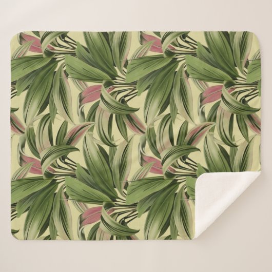 Creme Tropical Palm Sherpadecke (Vorderseite (Horizontal))