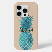 Creme Türkis Blaue Ananas Aloha Case-Mate iPhone Hülle (Rückseite)