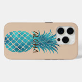 Creme Türkis Blaue Ananas Aloha Case-Mate iPhone Hülle (Rückseite (Horizontal))