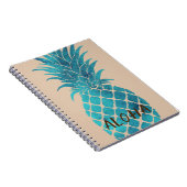 Creme Türkis Blaue Ananas Aloha Notizblock (Rechte Seite)