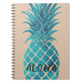 Creme Türkis Blaue Ananas Aloha Notizblock (Vorderseite)