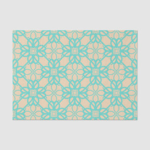 Creme Turquoise Modern Prairie Garden Folklore Git Seidenpapier