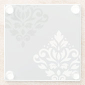 Creme u. Grau der Rolle-Damast-Kunst-I Glasuntersetzer (Rückseite)