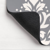 Creme u. Grau der Rolle-Damast-Kunst-I Mousepad (Ecke)