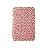 Creme und Abstrakte rote Linie Badematte (Vorderseite Vertikal)