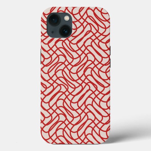 Creme und Abstrakte rote Linie Case-Mate iPhone Hülle (Rückseite)