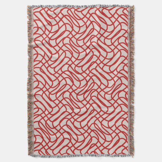 Creme und Abstrakte rote Linie Decke (Vorderseite Vertikal)