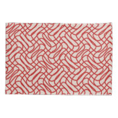 Creme und Abstrakte rote Linie Kissenbezug (Rückseite)