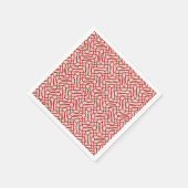 Creme und Abstrakte rote Linie Serviette (Ecke)